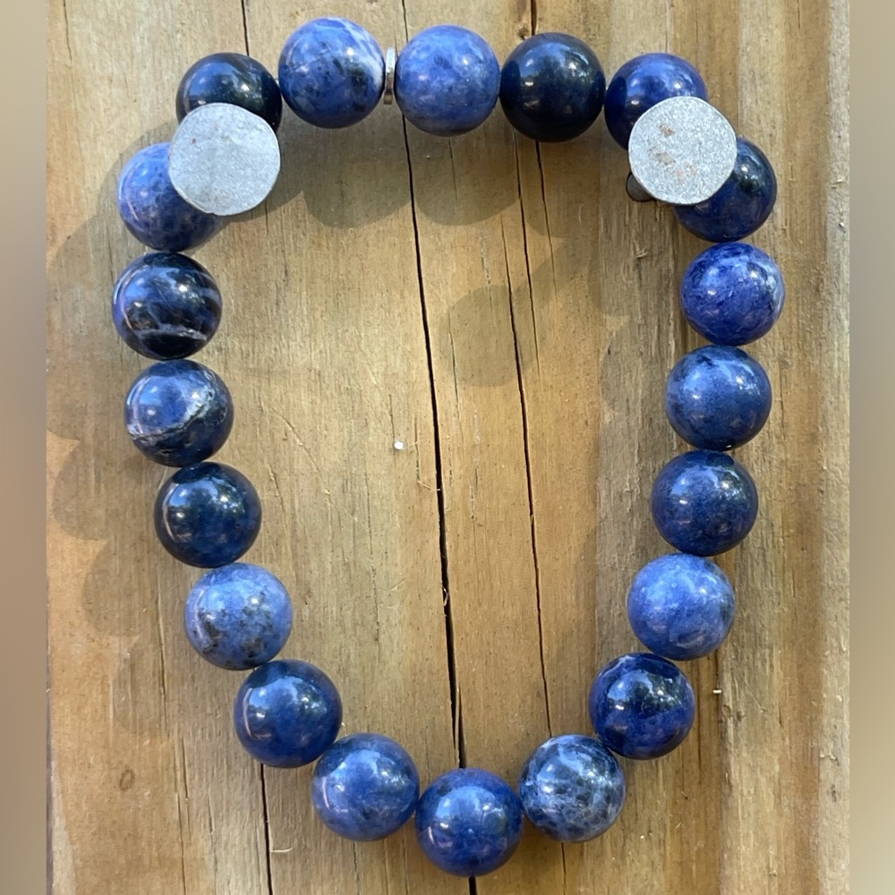 Sodalite Denim Blue Gemstone 8mm Beaded Stretch Bracelet